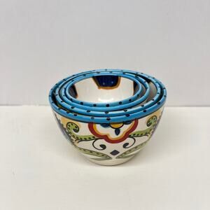 Espana Lifestyle Bocca 4pc Small Nesting Bowl Set Spanish Floral Scroll